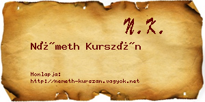 Németh Kurszán névjegykártya